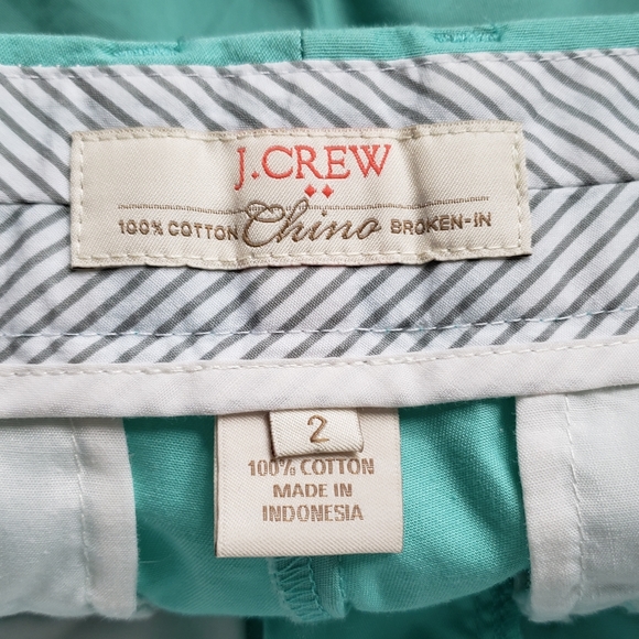 J. Crew Factory Broken In Chino 4" Inseam Shorts Mint Green 2 - Picture 7 of 7